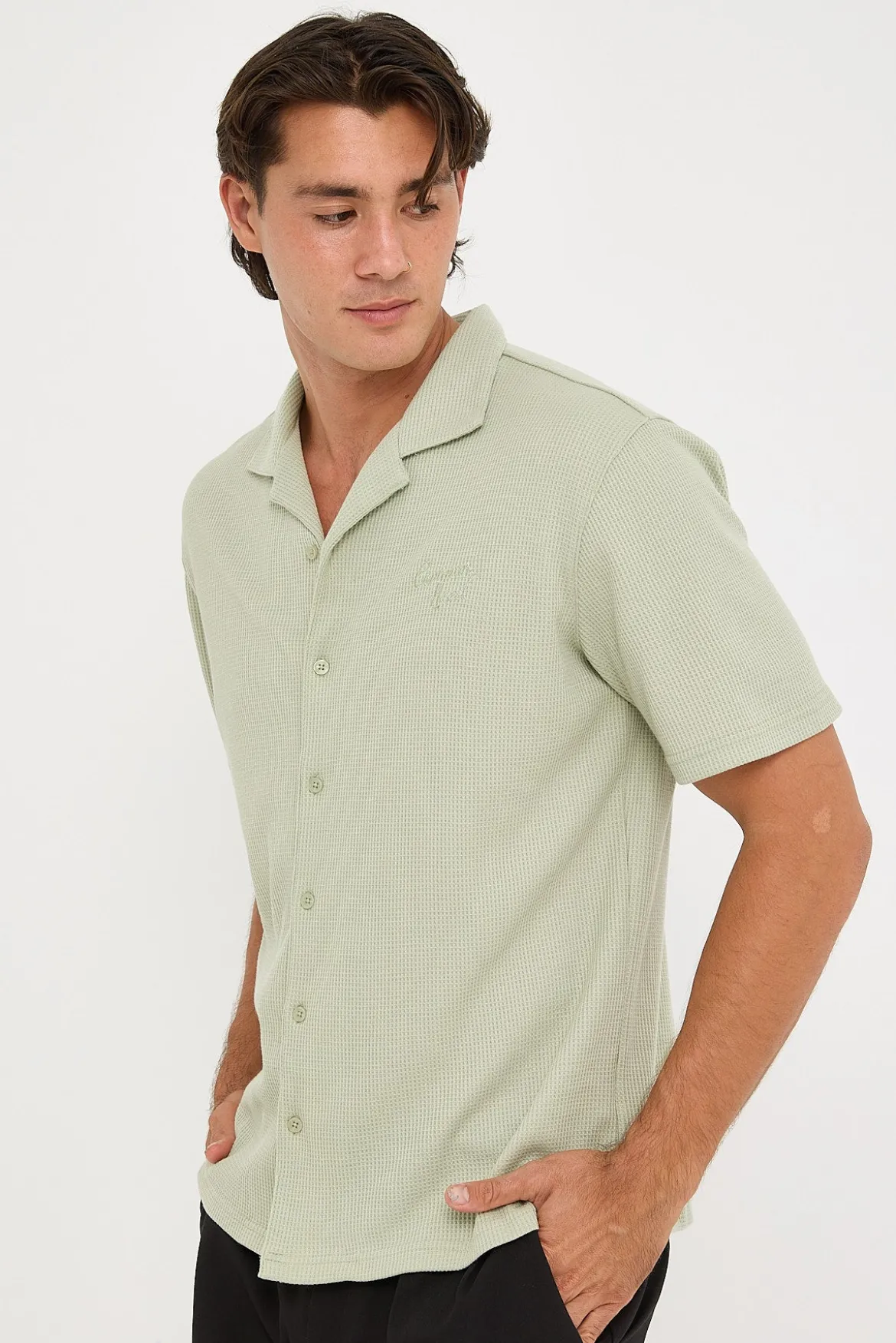 Nomad Waffle Resort Shirt Sage