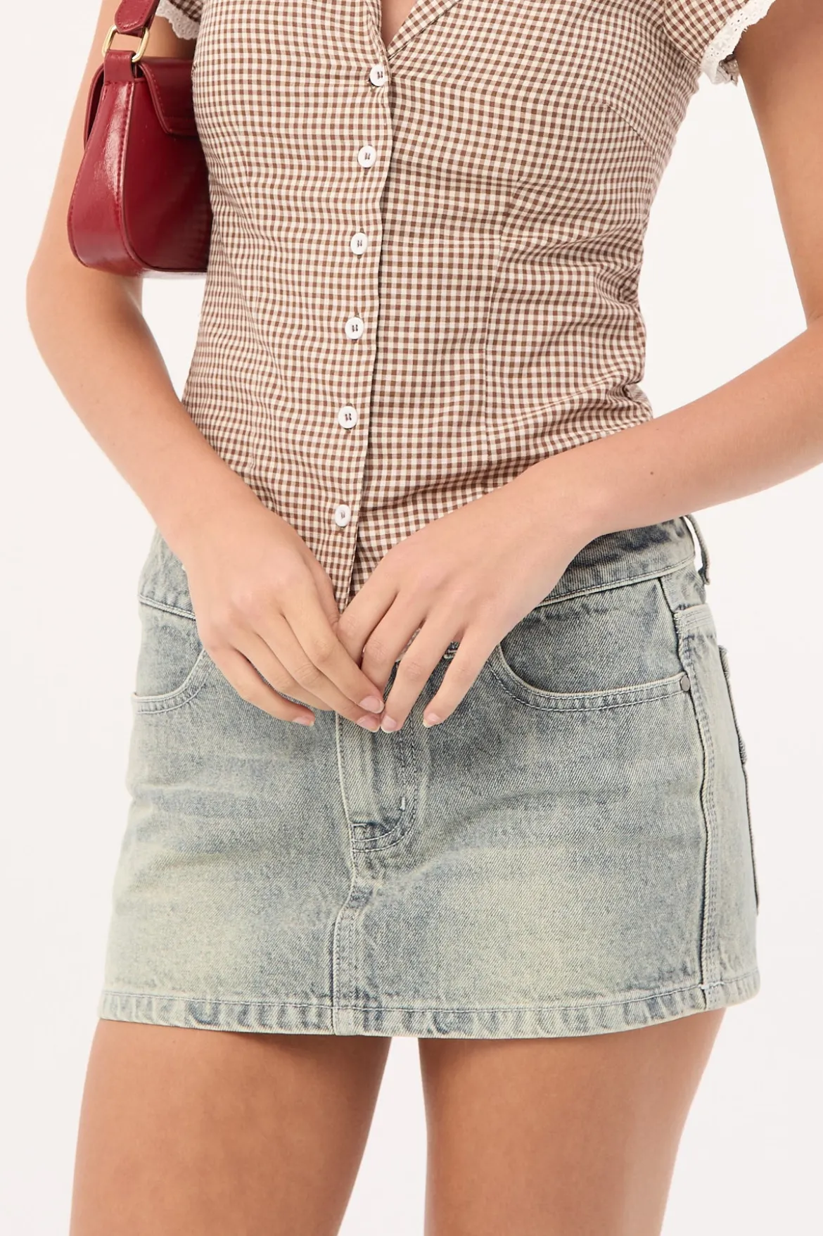 Norty Low Rise Denim Micro Skirt Dirty Dawg