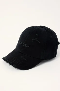 Nova Base Distressed Dad Cap Washed Black