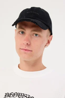 Nova Base Distressed Dad Cap Washed Black