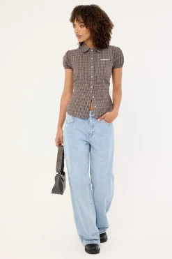 Nova Button Up Blouse Brown