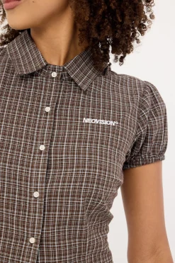 Nova Button Up Blouse Brown