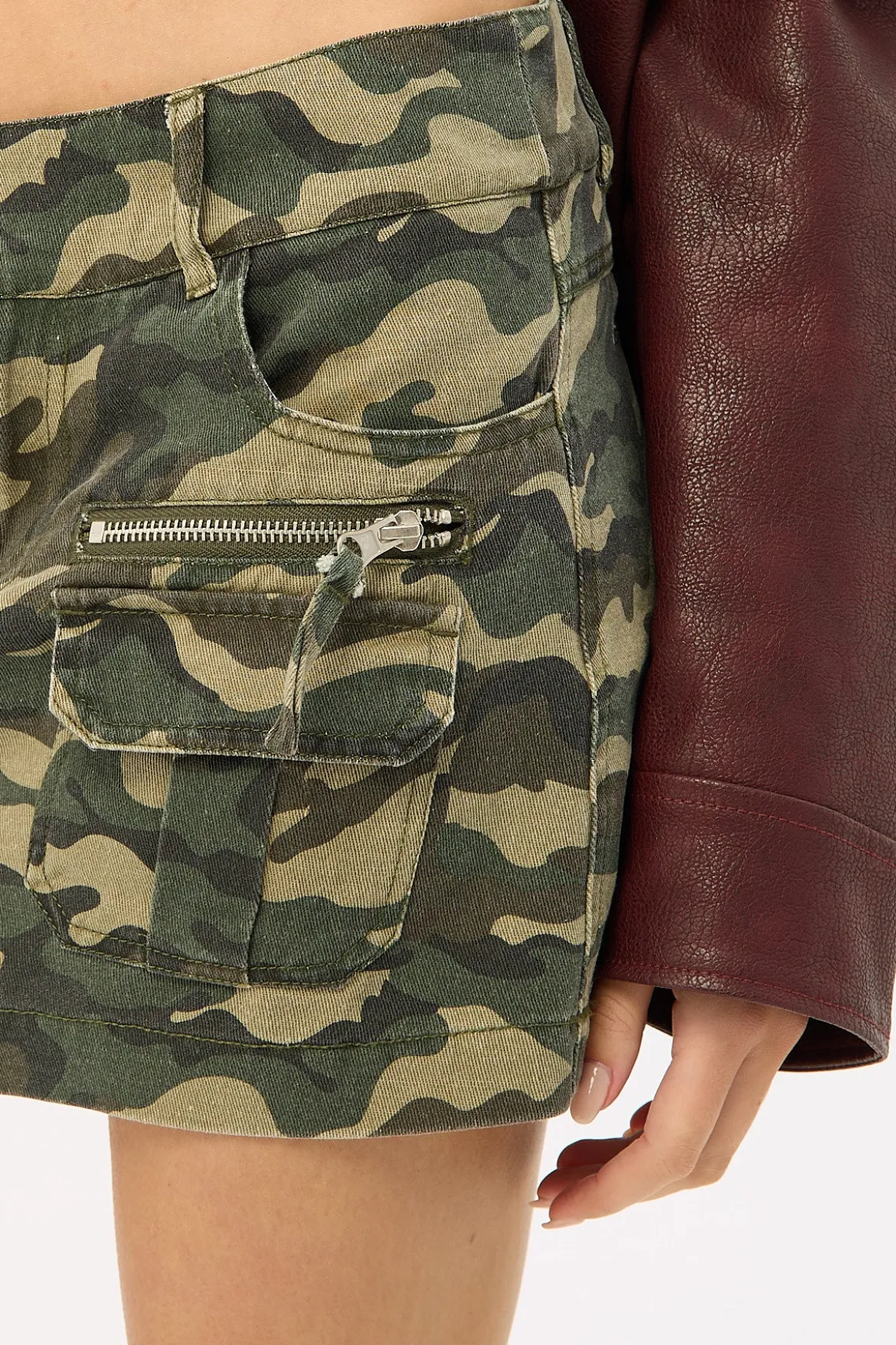 Nova Camo Cargo Mini Skirt Camouflage