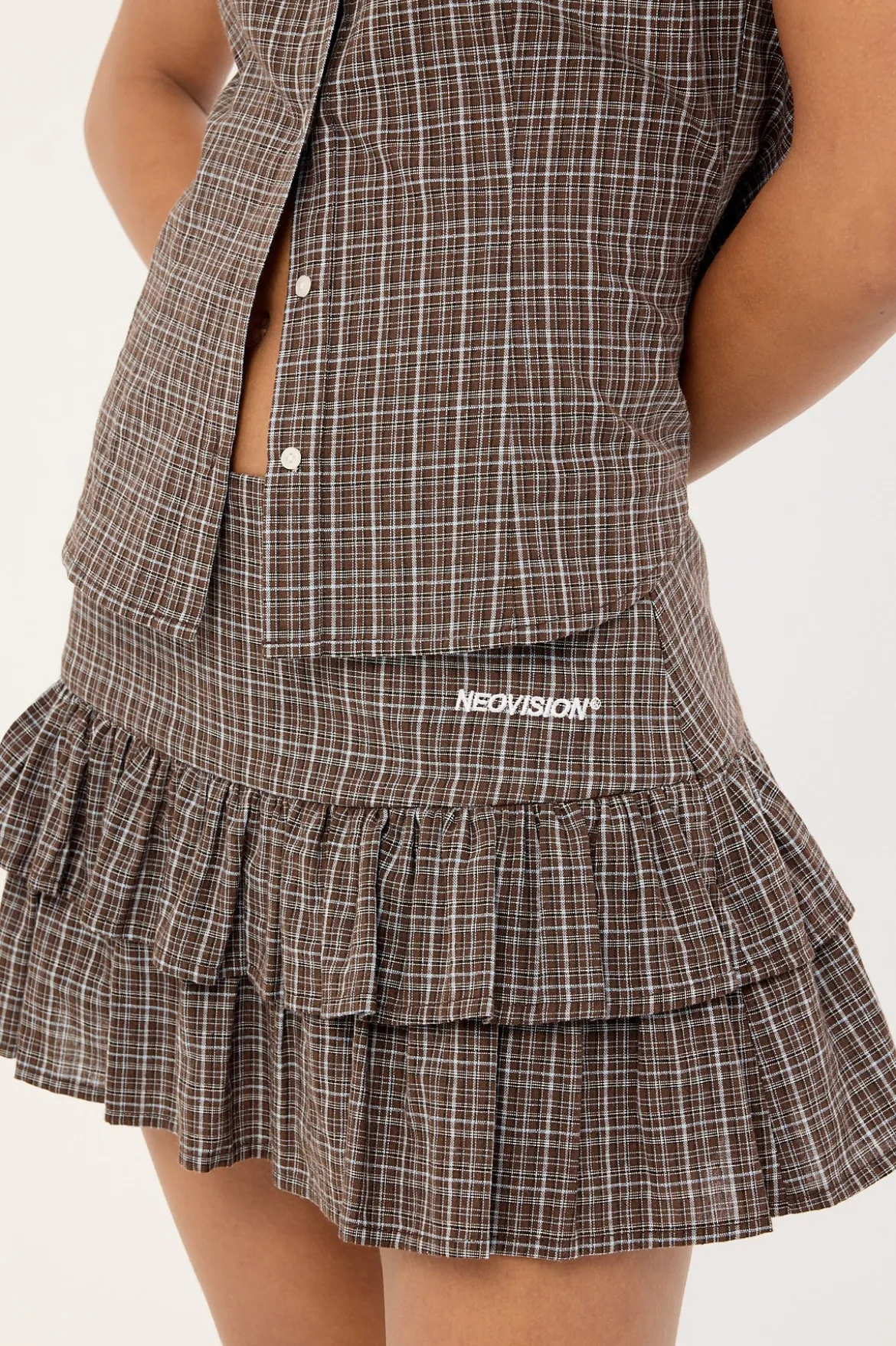 Nova Double Pleat Skort Brown