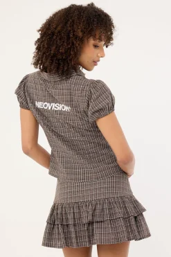 Nova Double Pleat Skort Brown