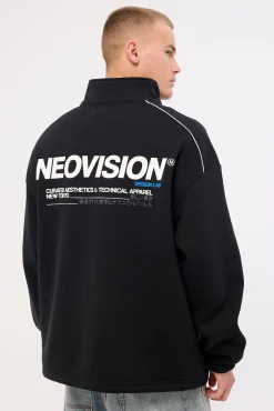 Nova Elastic Quarter Zip Crew Black