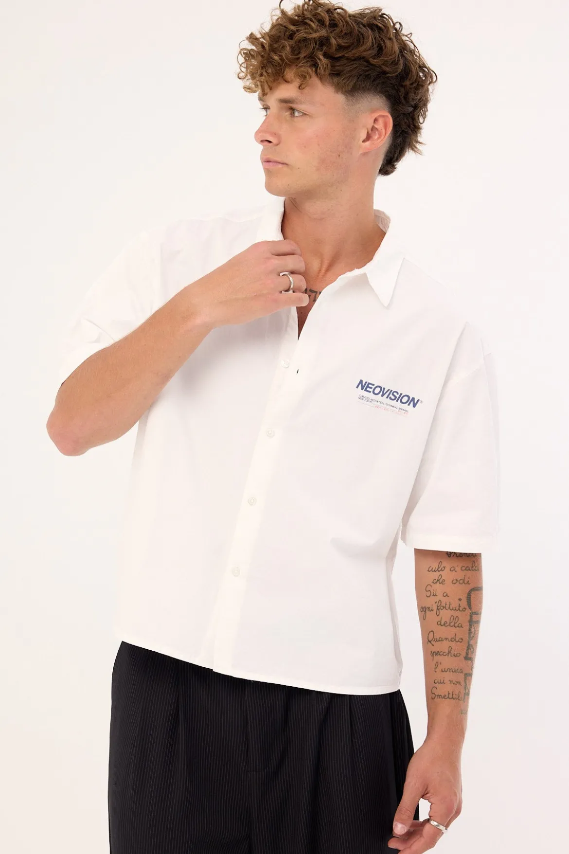 Nova Oversize Cropped Shirt White
