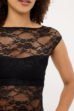 Nova Unlined Lace Top Black