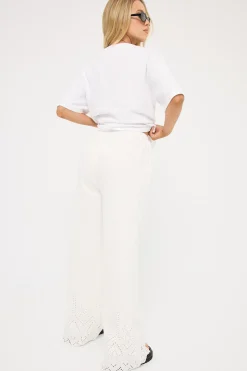 Novalee Broderie Straight Leg Pant White