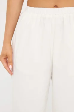 Novalee Broderie Straight Leg Pant White