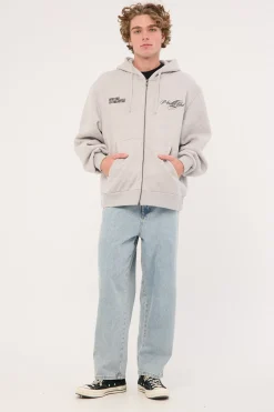 NS Zip Hood Grey Melange