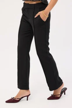 Nylah Low Rise Pintuck Pant Black