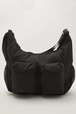 Nylon Messenger Bag Black