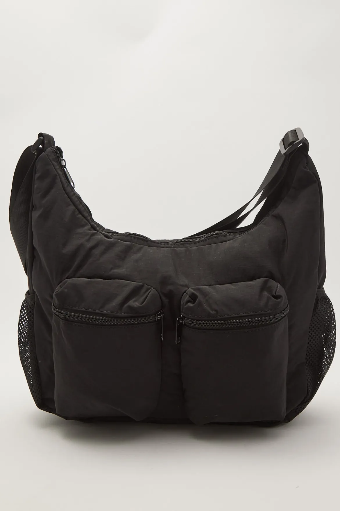 Nylon Messenger Bag Black