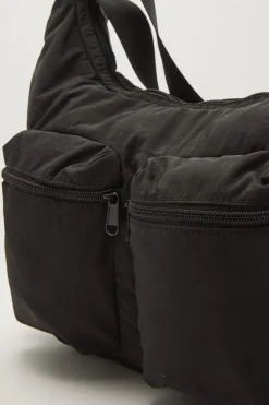 Nylon Messenger Bag Black