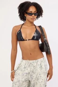 Nyxia Tie Up Bralette Black