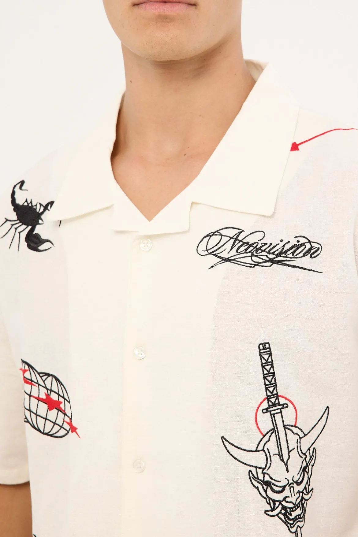 Oath Boxy Cropped Resort Shirt White