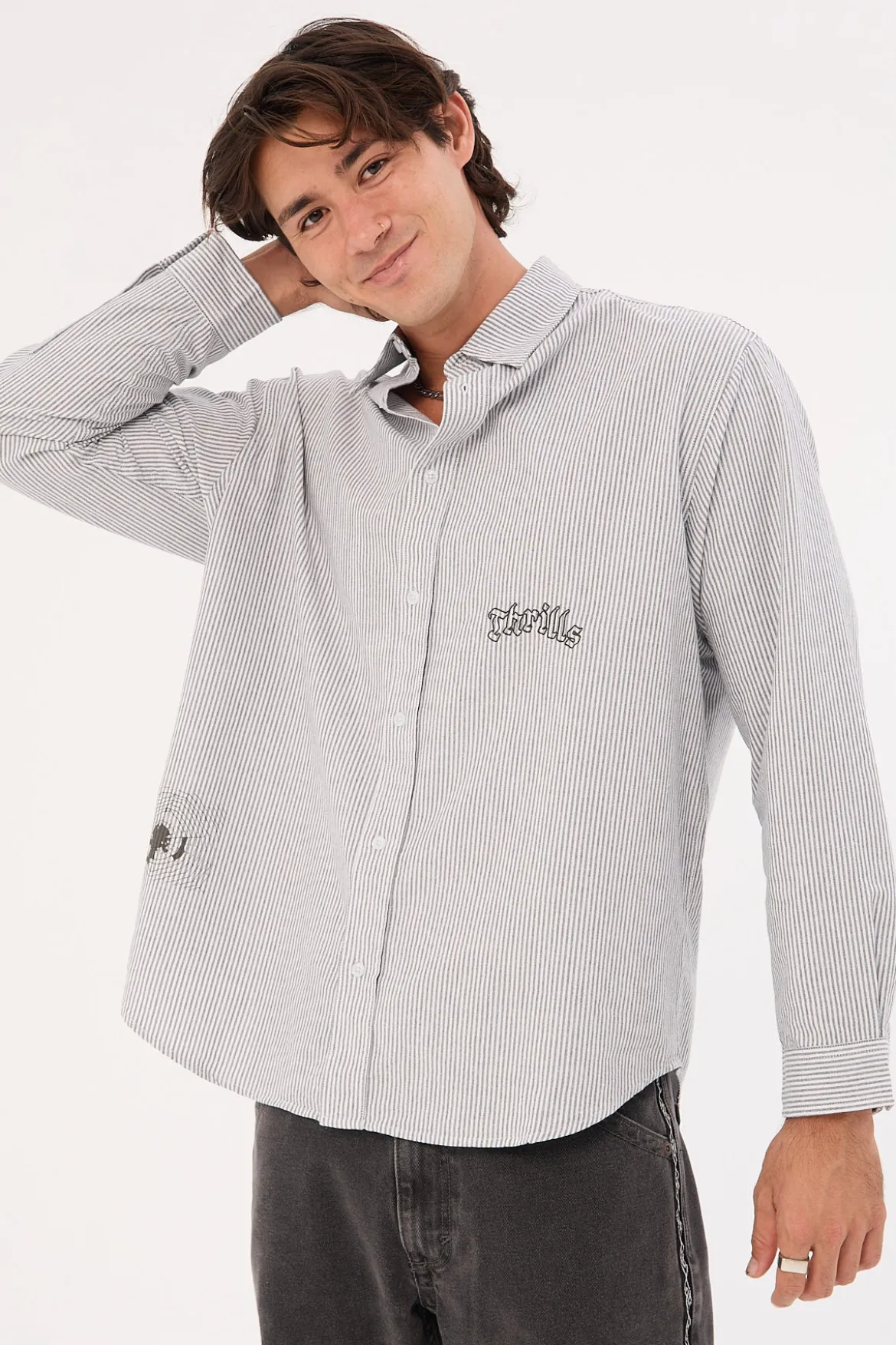 Occasions Filter Long Sleeve Shirt Black Stripe
