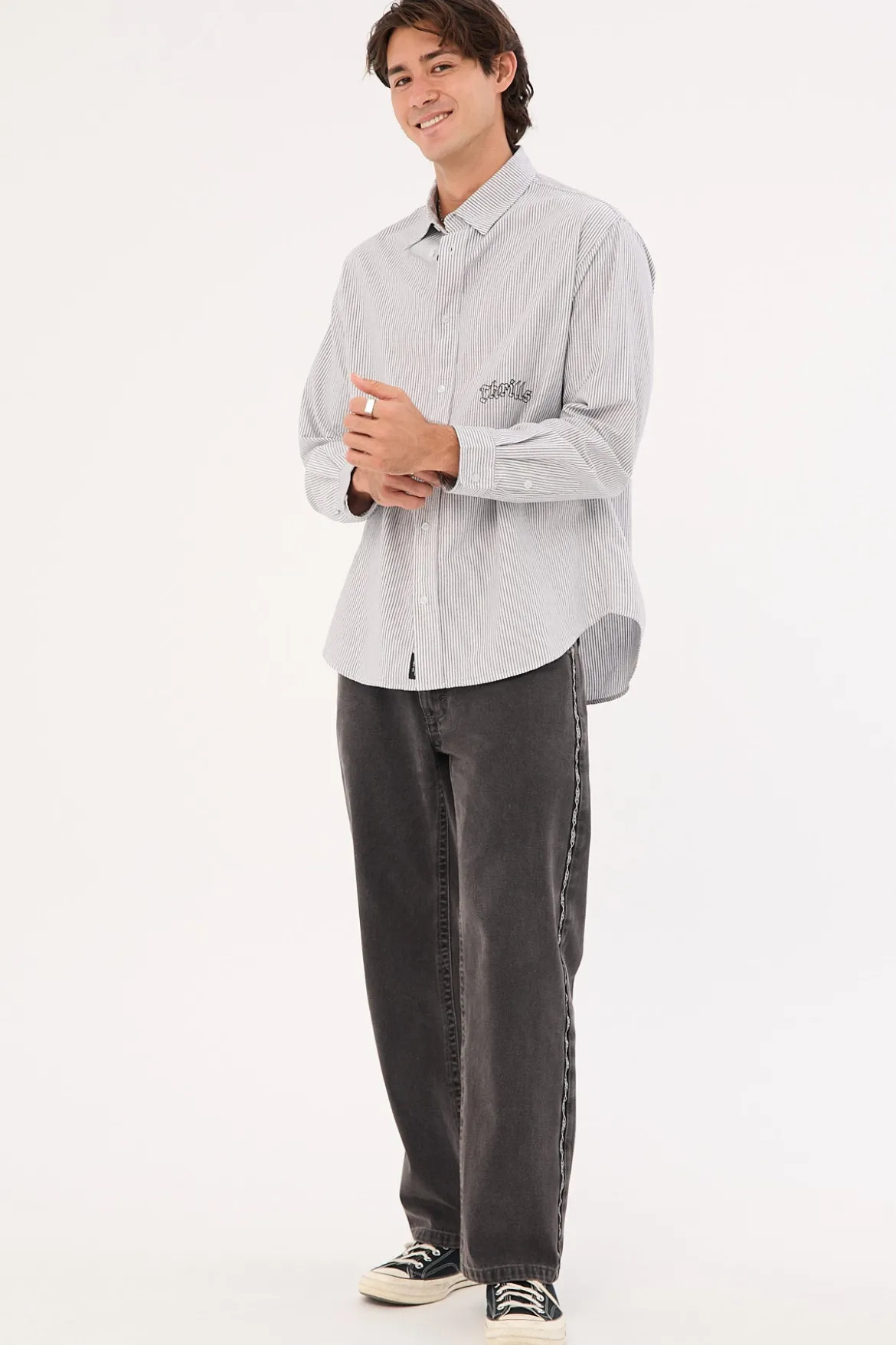 Occasions Filter Long Sleeve Shirt Black Stripe
