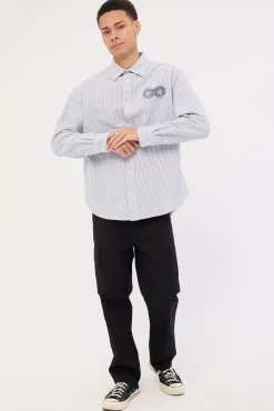 Occasions Lighten Up Long Sleeve Shirt Insignia Blue Stripe