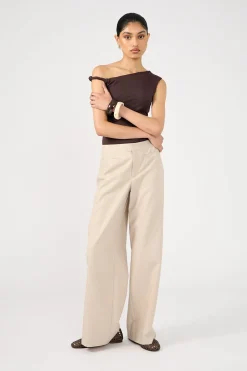 Odessa Mid Rise Pant Beige