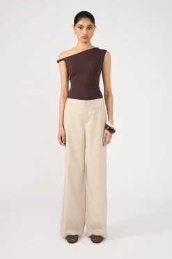 Odessa Mid Rise Pant Beige