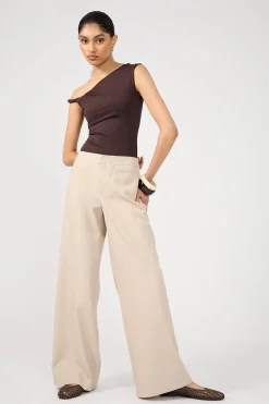 Odessa Mid Rise Pant Beige