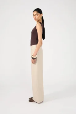 Odessa Mid Rise Pant Beige