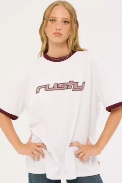 OG Rusty Ringer Oversize Tee White/Cranberry