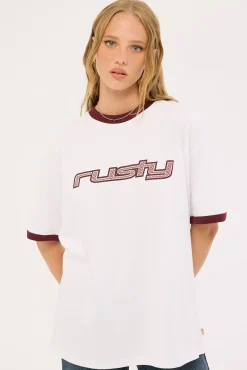 OG Rusty Ringer Oversize Tee White/Cranberry