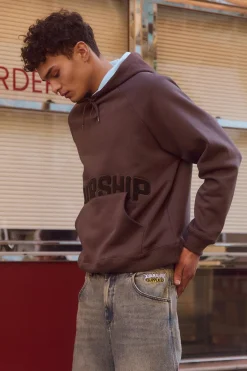 Ohfour Raglan Pullover Hood Dark Choc Brown