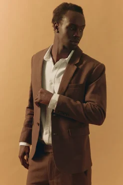 Oliver Classic Linen Blazer Brown