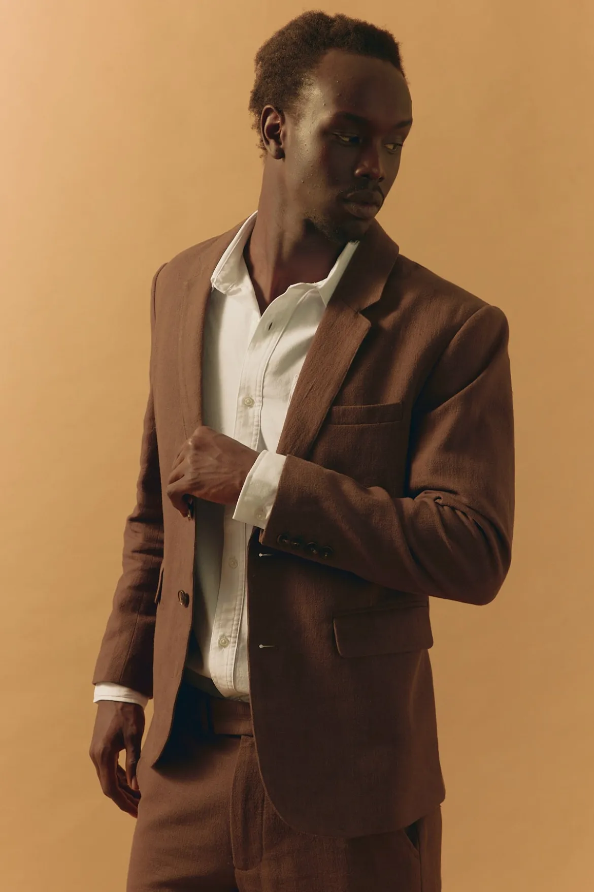 Oliver Classic Linen Blazer Brown