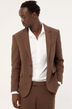 Oliver Classic Linen Blazer Brown