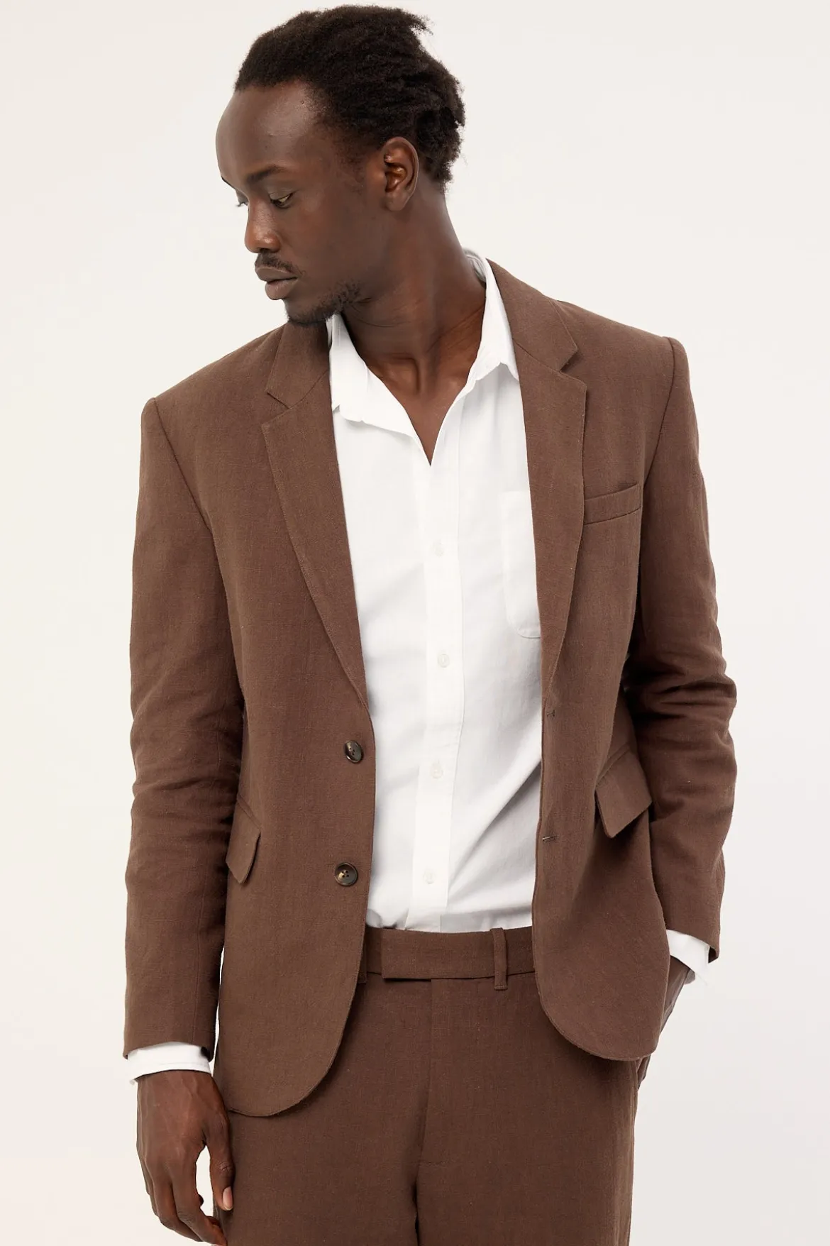 Oliver Classic Linen Blazer Brown