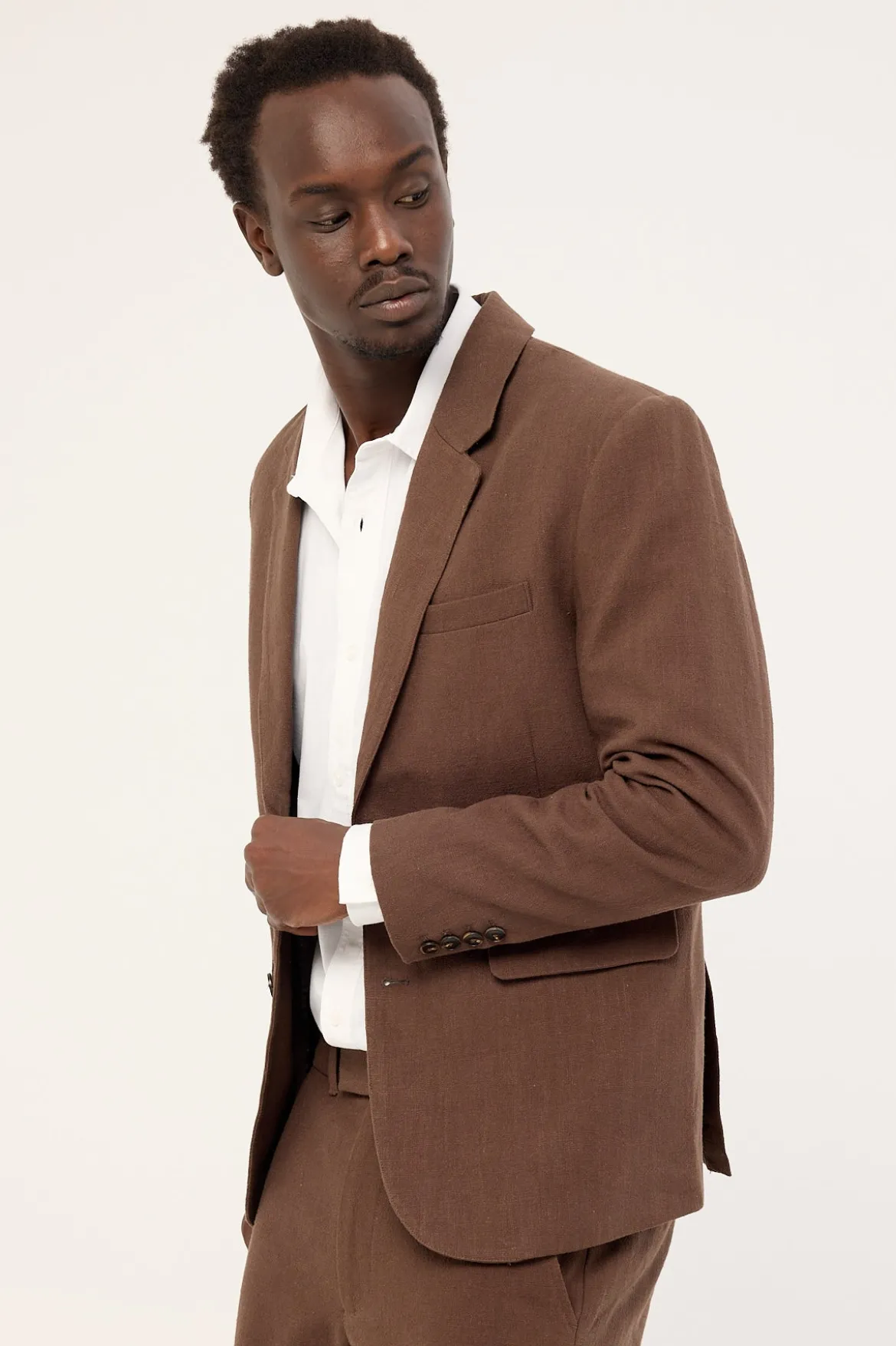 Oliver Classic Linen Blazer Brown