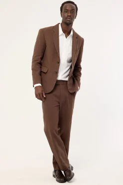 Oliver Classic Linen Tailored Trouser Brown