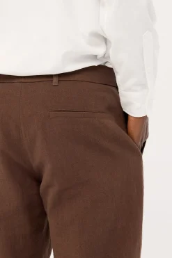 Oliver Classic Linen Tailored Trouser Brown