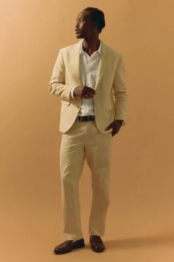 Oliver Classic Linen Tailored Trouser Natural