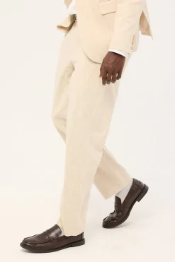 Oliver Classic Linen Tailored Trouser Natural