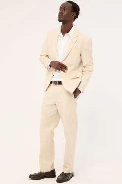 Oliver Classic Linen Tailored Trouser Natural