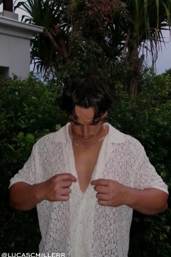 Ollie Lace Resort Shirt White