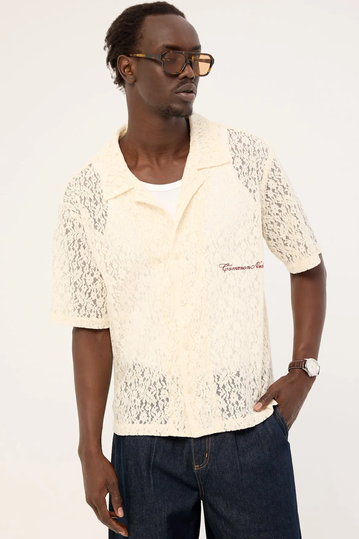 Ollie Lace Resort Shirt White