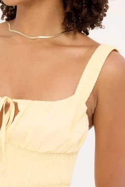 Ollie Shirred Mini Dress Butter