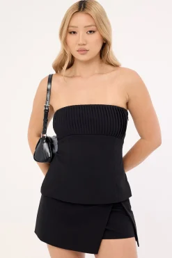 Olsen Strapless Top Black
