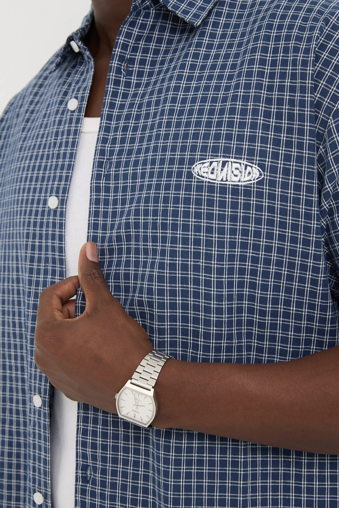On Lock Oversize Shirt Blue Check