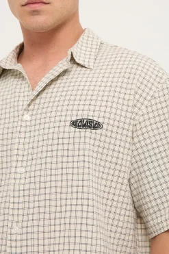 On Lock Oversize Short Sleeve Shirt White/Black Check