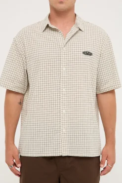 On Lock Oversize Short Sleeve Shirt White/Black Check