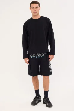 Onryu Elastic Waist Cargo Short Black