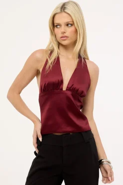 Opulence Halter Top Burgundy